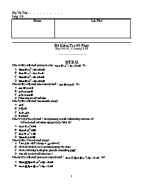 Bài tập môn Đại Số 10 - Chương 1, 2